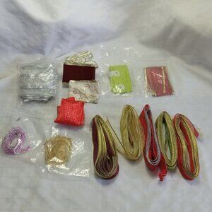 Yards of ribbons with integrated wire in various patterns, widths & lenghts